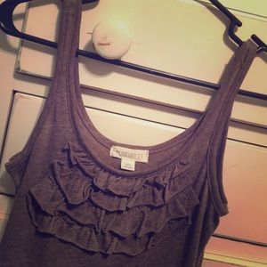 Grey ruffle tank top from Forever 21