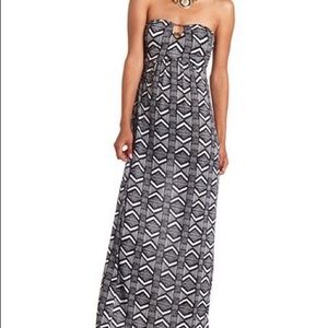 Sexy Aztec printed Strapless maxi dress