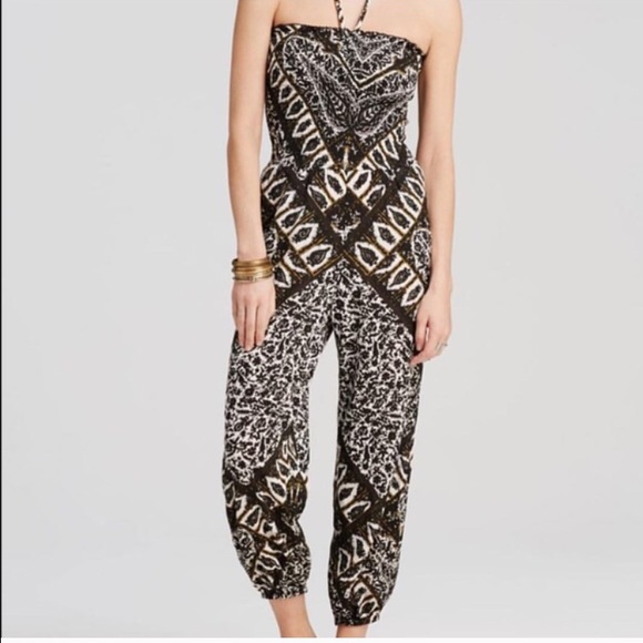Free People Pants - Free people pull on jumper in black w designs