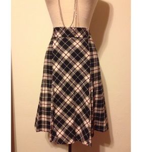 High waist plaid skirt