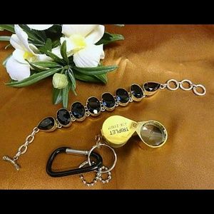 STERLING SILVER SMOKEY QUARTZ BRACELET