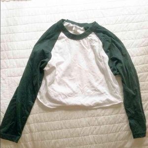 American Apparel baseball crop shirt