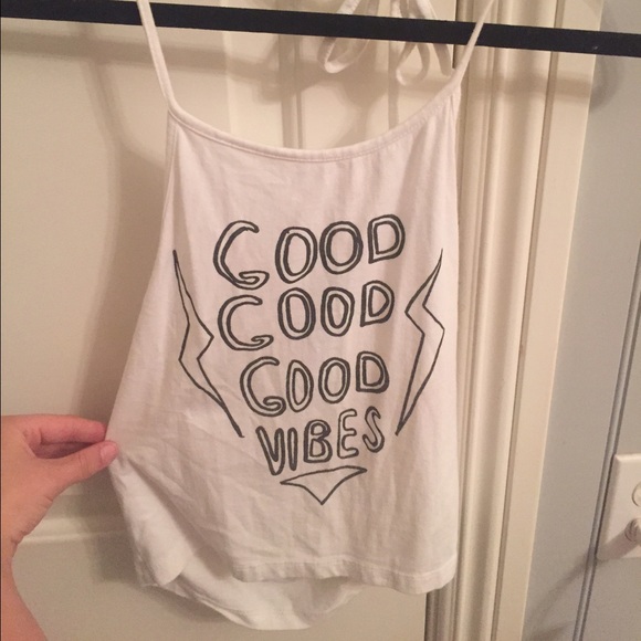 Brandy good vibes cropped halter top 😊