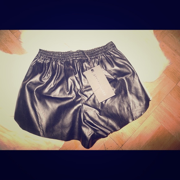 Style stalker vegan leather shorts