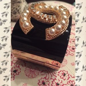 Black and Rosegold Tone Cuff Bracelet
