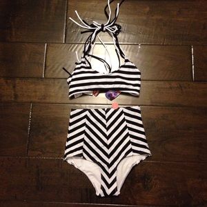 High wasted bikini with strappy top