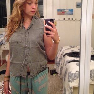 Grey button up shirt
