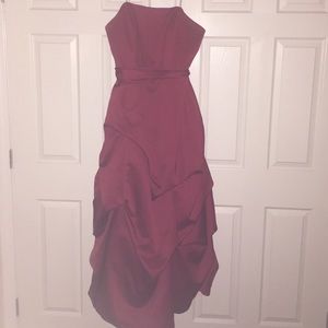 David's bridal red scrunched dress