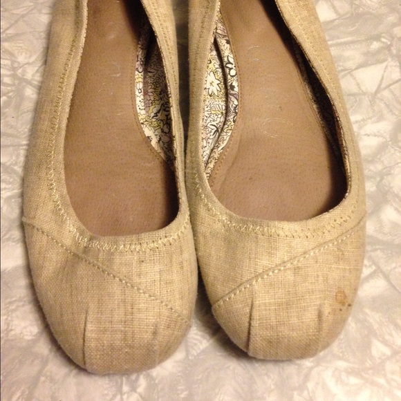 Beige Canvas Flats