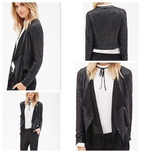❤️ Sequined open front tuxedo jacket 🍷