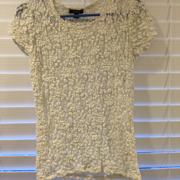 White flowered see threw shirt