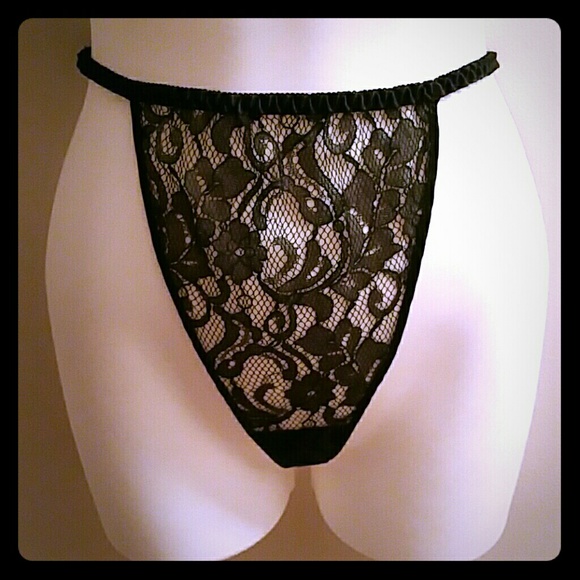 Sexy Black Lace G-string Panties - Picture 1 of 4