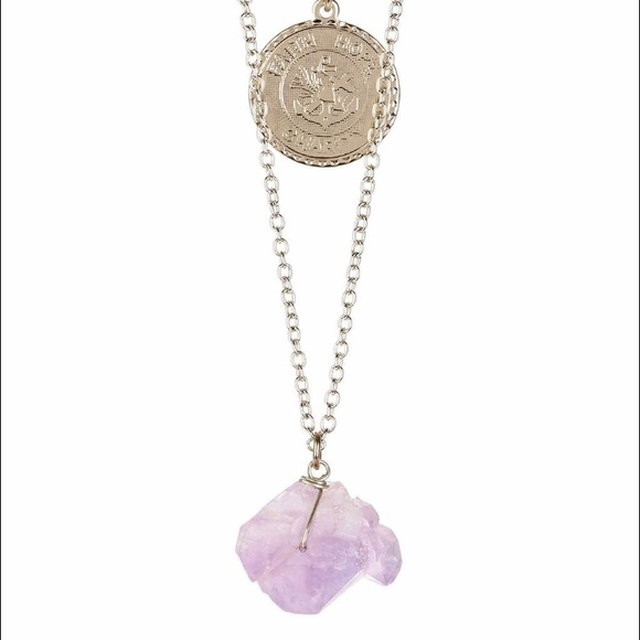 Amethyst and Hope Pendant Double Necklace
