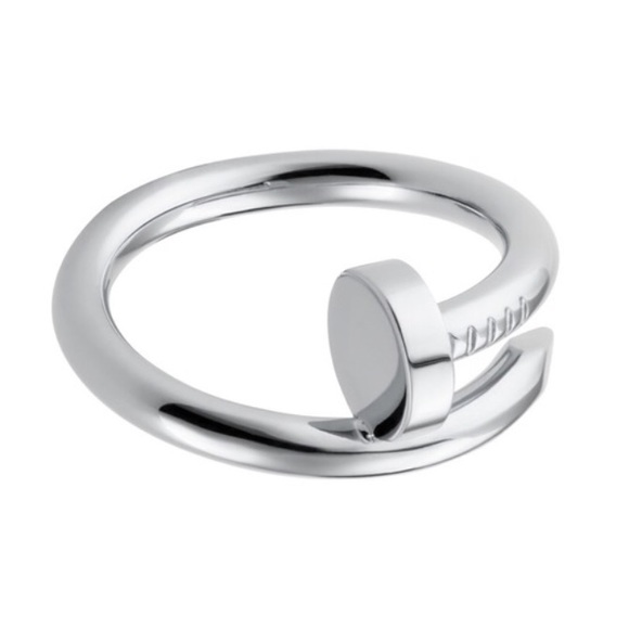 Sterling Silver Nail Ring & Gold Band size 8