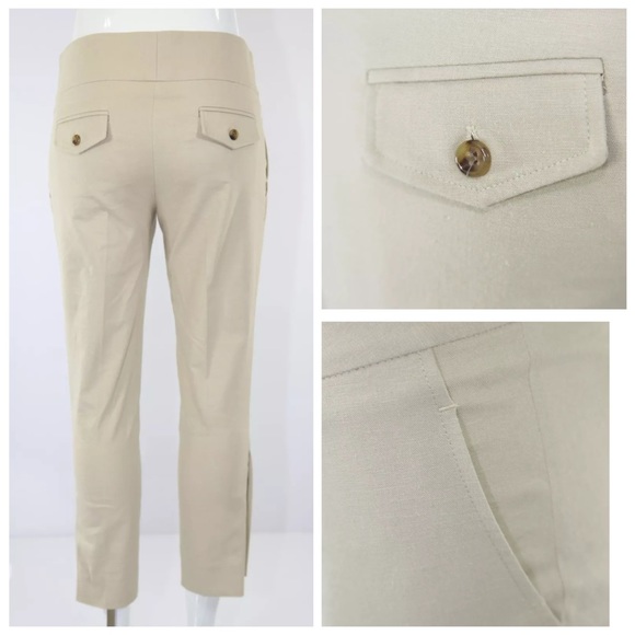 Alvin Valley Beige Crop Cigarette Pants 31" 2 - Picture 2 of 3