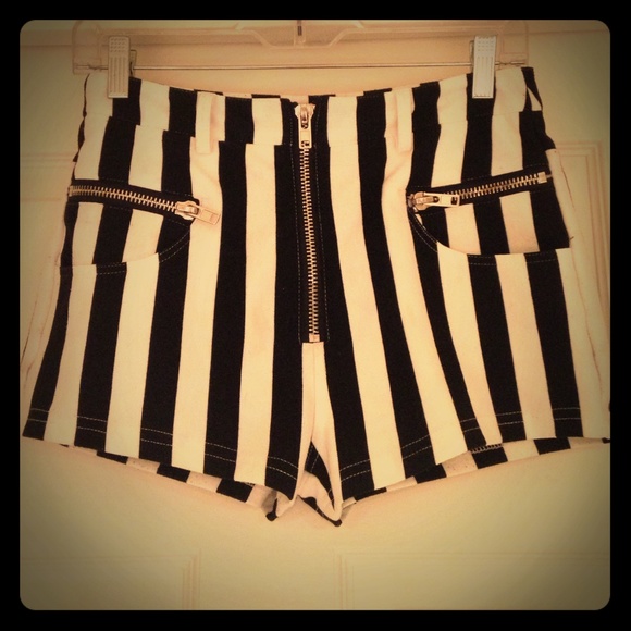 Beetlejuice style striped shorts