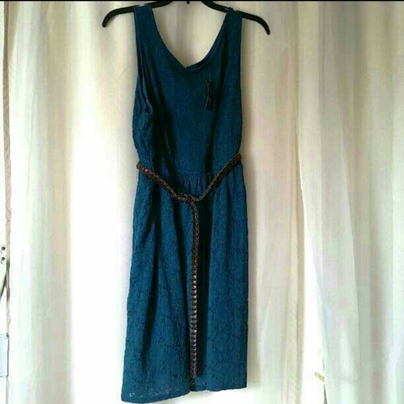 Deep Teal/Blueish Dress w/Belt: Size 1X