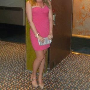 Gorgeous pink strapless cocktail dress from Cache