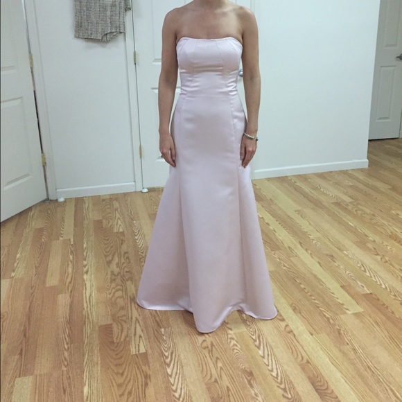 Lela Rose Blush strapless floor length dress