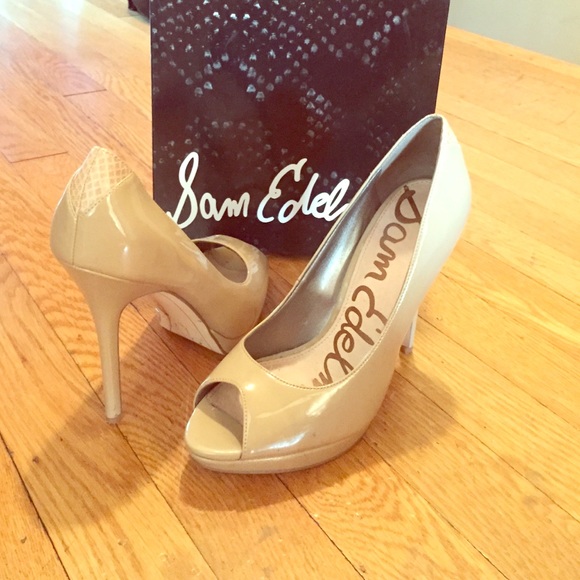 Sam Edelman Ella Dress Pump - beige paten leather