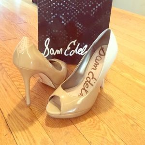 Sam Edelman Ella Dress Pump - beige paten leather