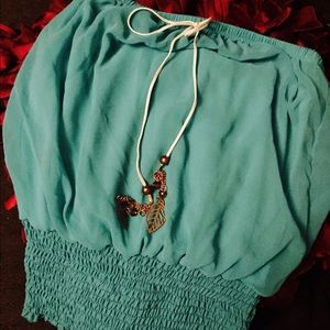 teal tube top