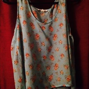 blue top w/floral