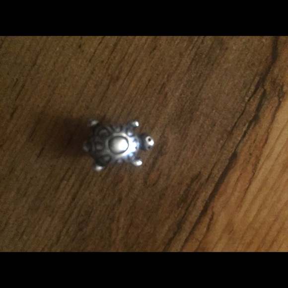 Authentic turtle pandora charm and peacock charm