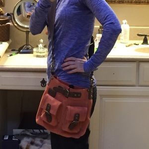 Cross body suede bag