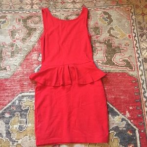 Zara red peplum dress with lower back!