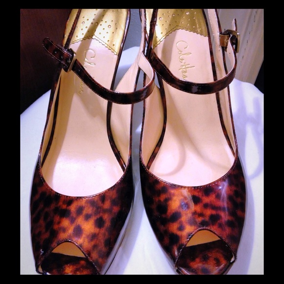 Cole Haan Leopard Peek Toe Heels