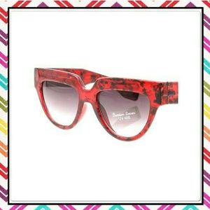 Red & Black Retro Cat Eye Sunglasses