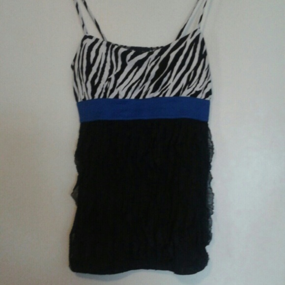 Rue 21-Ruffel Zebra stripe top!!