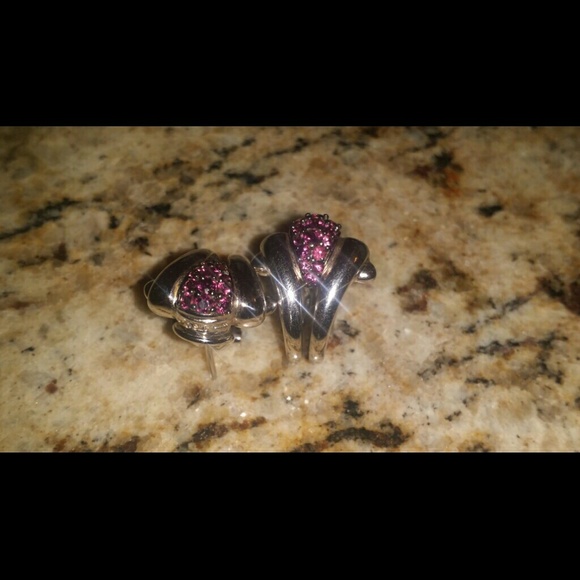 Sold🍭 STERLING SILVER AMETHYST EARRINGS - Picture 2 of 3