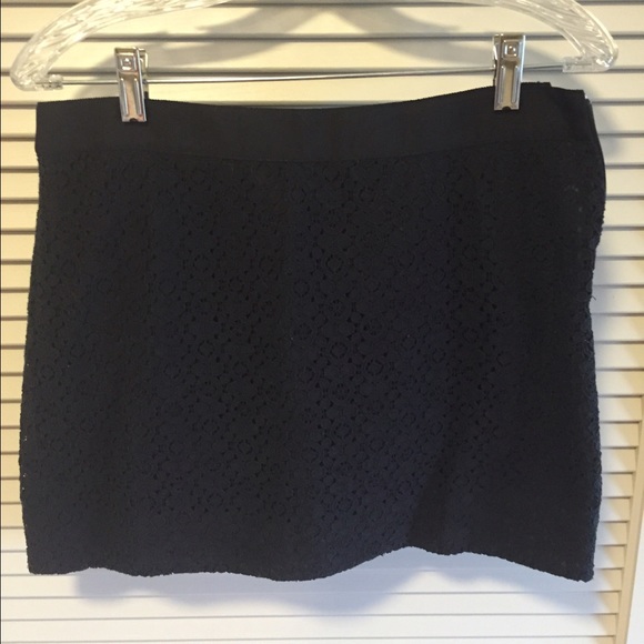 Black Eyelit Lace Mini Skirt