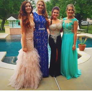 Jovani blush pink mermaid prom dress