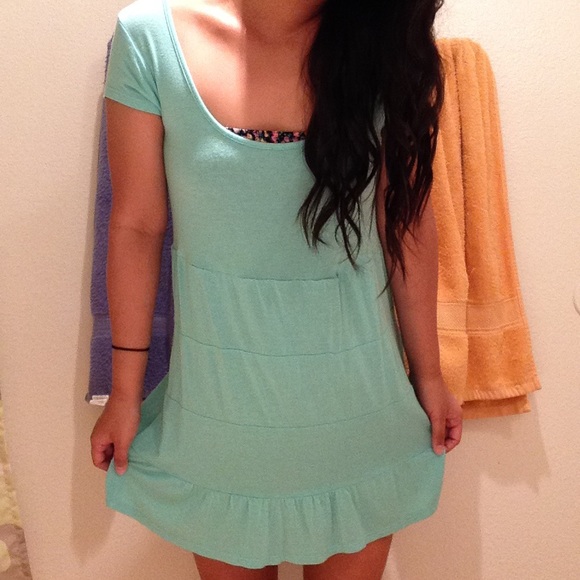 LA Hearts aqua blue dress
