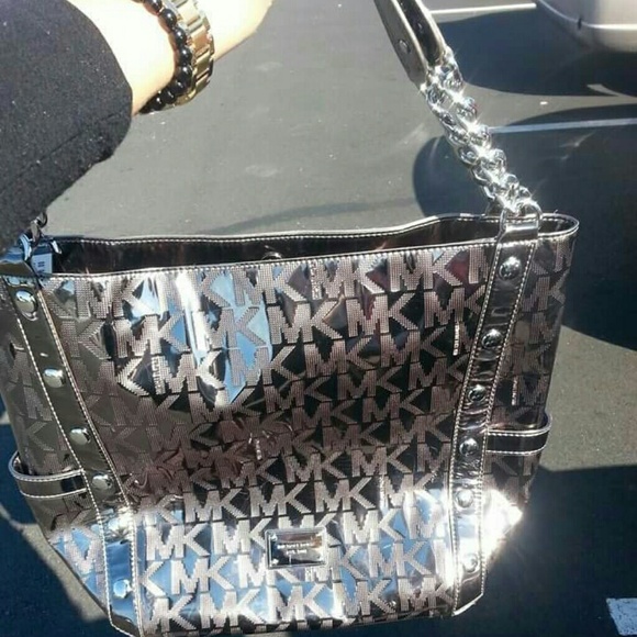 Michael Kors metallic large pocketbook