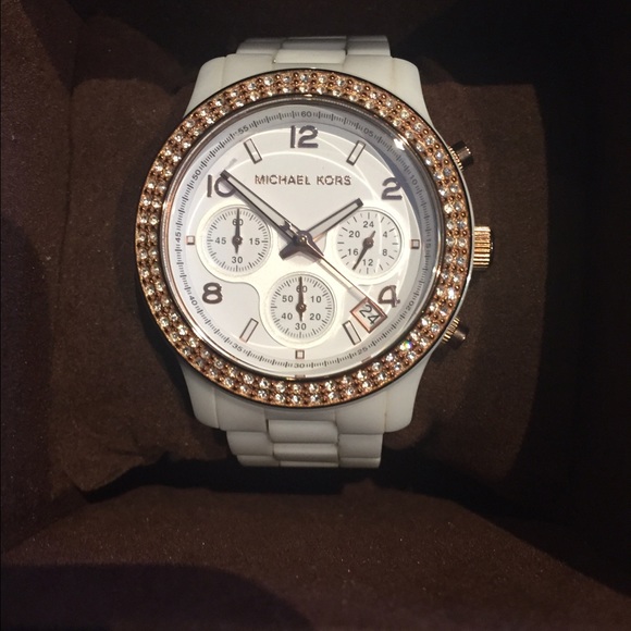 Michael Kors White Ceramic Chronograph Watch