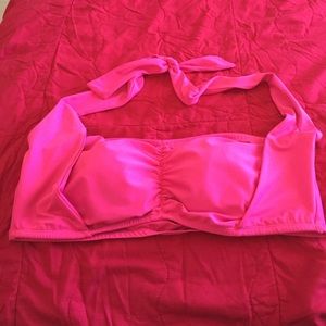Hot pink Brandeau halter bikini top