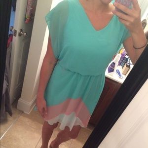 Mint and pink dress