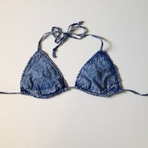 Denim Bikini Top