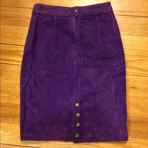 VINTAGE Suede Purple Pencil Skirt by G3