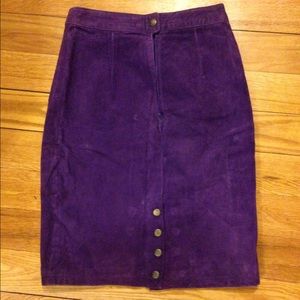 VINTAGE Suede Purple Pencil Skirt by G3