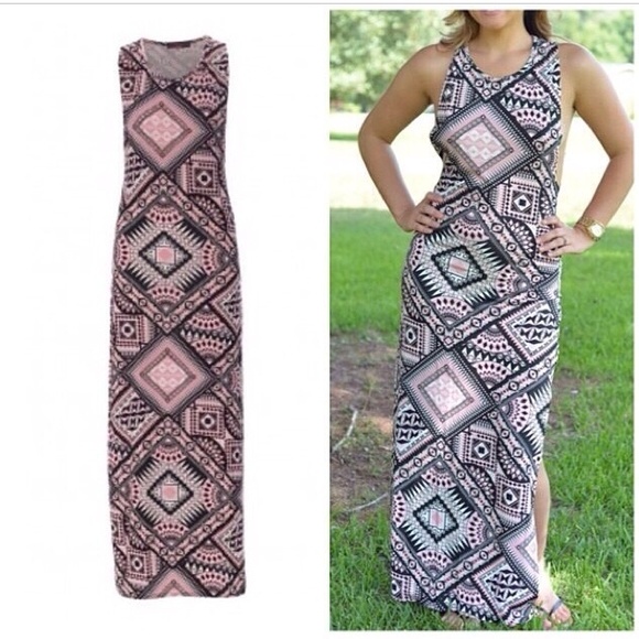 Tribal Print Maxi Dress