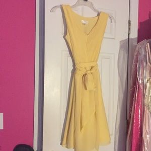 Pale yellow cocktail dress