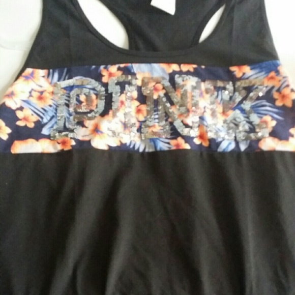 PINK INDIGO FLORAL RACER BACK - Picture 1 of 1