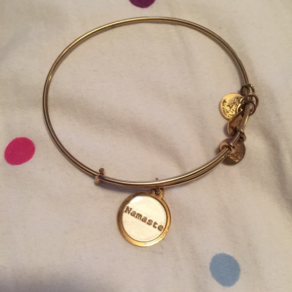 Gold Alex and ani namaste bracelet