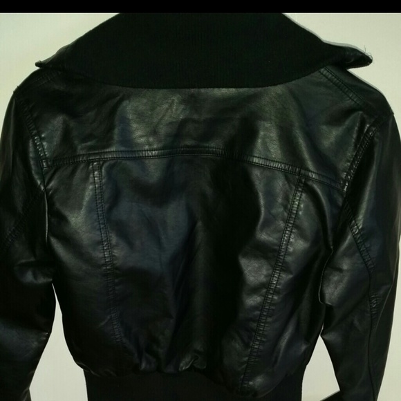 Black Faux Leather Jacket - Picture 2 of 4