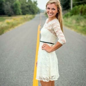 Off-white lace dress